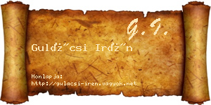 Gulácsi Irén névjegykártya